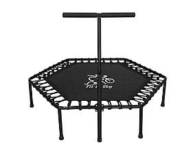 Батут з ручкою FitToSky 127 см для фітнесу чорний