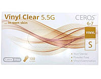 Рукавички вінілові CEROS Vinyl Clear 5.5G, 100шт./уп., розмір S