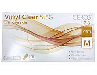 Рукавички вінілові CEROS Vinyl Clear 5.5G, 100шт./уп., розмір M