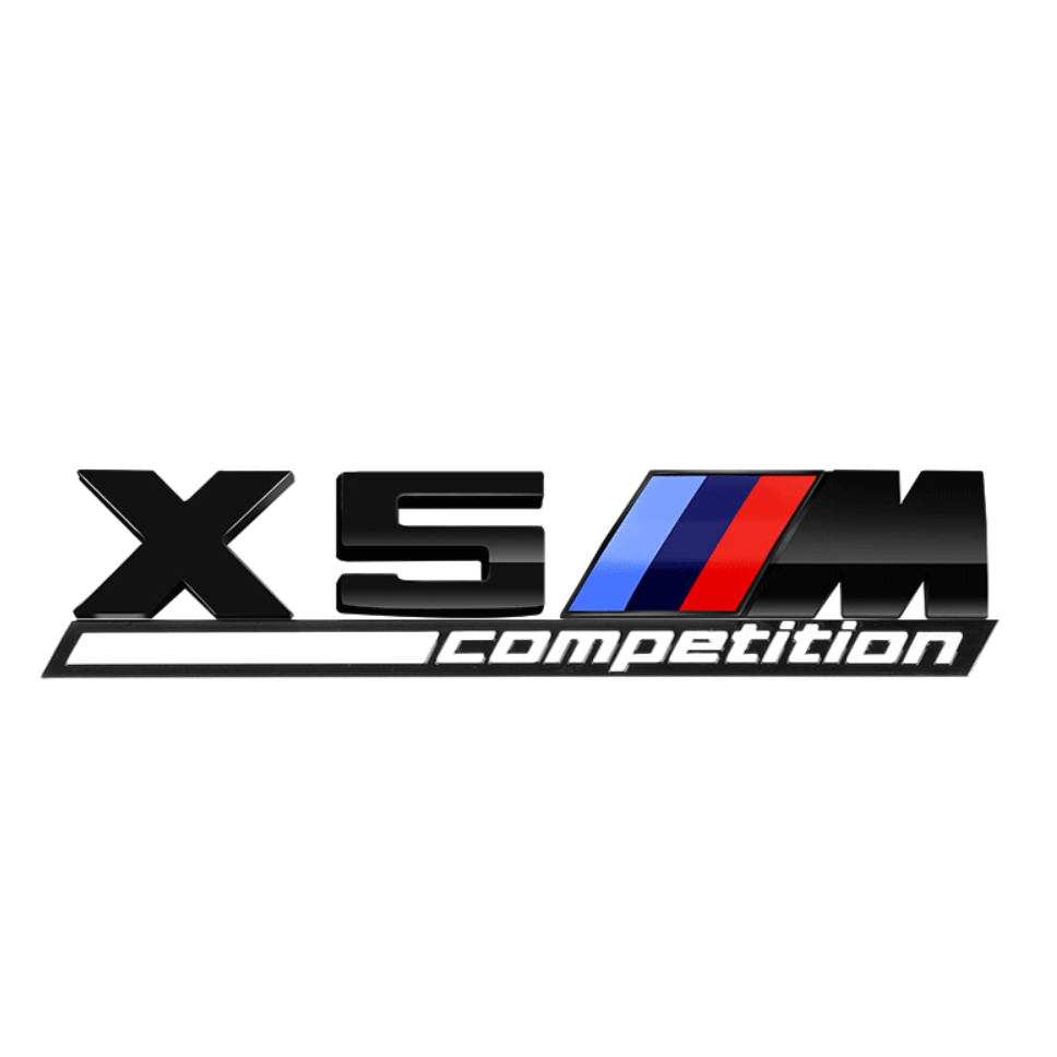 Емблема напис X5M competition для BMW чорна пластик (на скотчі), фото 1