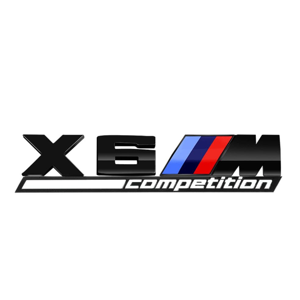 Емблема напис X6M competition для BMW чорна пластик (на скотчі), фото 1