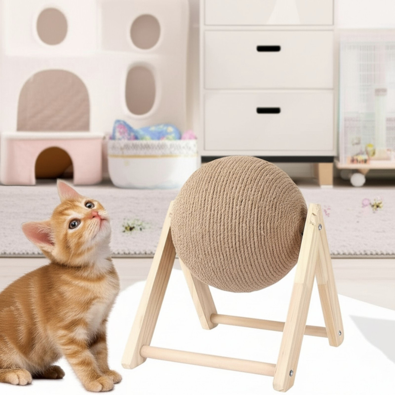 Кігтеточка м'яч із сизалі ZW8E, фото 1