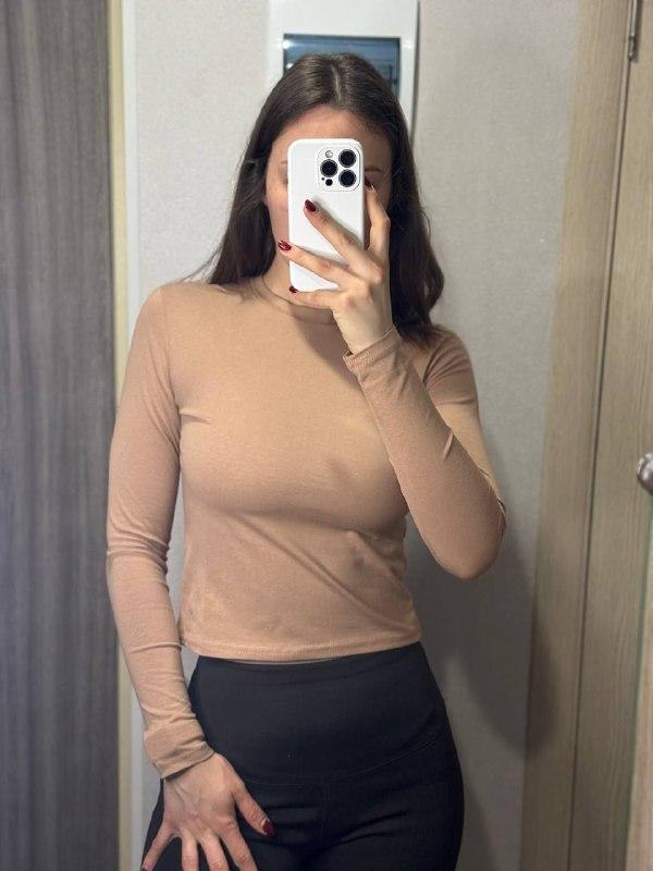 Жіночий лонгслів; Кольори: чорний, білий, бежевий; Розміри: 42-44,46-48;, фото 1