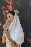 Хомут Снуд "Шарм" для дорослих Молочний Льон бамбук арт.91450156  50*120 см(р)