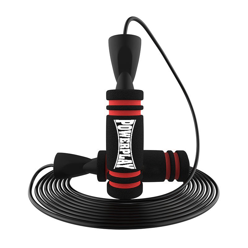 Скакалка швидкісна PowerPlay 4213 Jump Rope Чорно/Червона 3м., фото 1