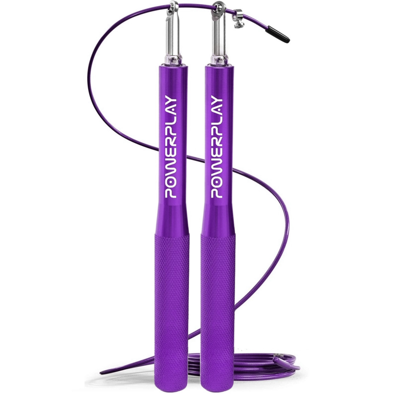 Скакалка швидкісна на підшипниках алюмінієва PowerPlay 4207 Elite Jump Rope Фіолетова (3m.), фото 1