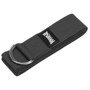 Ремінь для йоги PowerPlay PP_4409 183*3.8см. Чорний