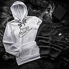 Чоловічий зимовий спортивний костюм Nike помаранчево-чорний Комплект Найк Худі Штани, фото 3