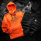 Чоловічий зимовий спортивний костюм Nike біло-чорний Комплект Найк Худі Штани, фото 7