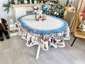 Новорічна скатертина гобеленова на овальний стіл HENKEL OVAL