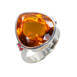 Цитрин срібна каблучка, 0565ЛЦ