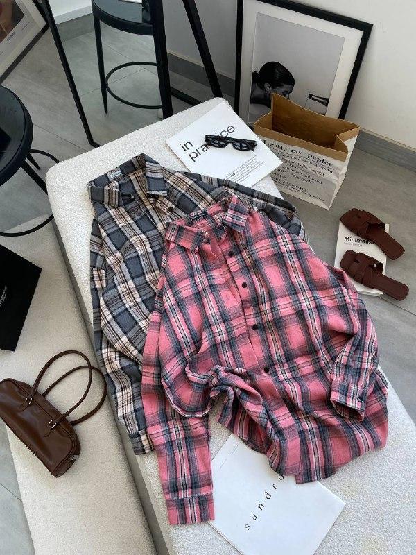 Жіноча сорочка; Кольори: сірий, шоколад, чорний, рожевий, олія, шоколад; Розміри: 42-46 (оверсайз);, фото 1