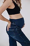 Вільні джинси для вагітних 39000 темно-сині, фото 3