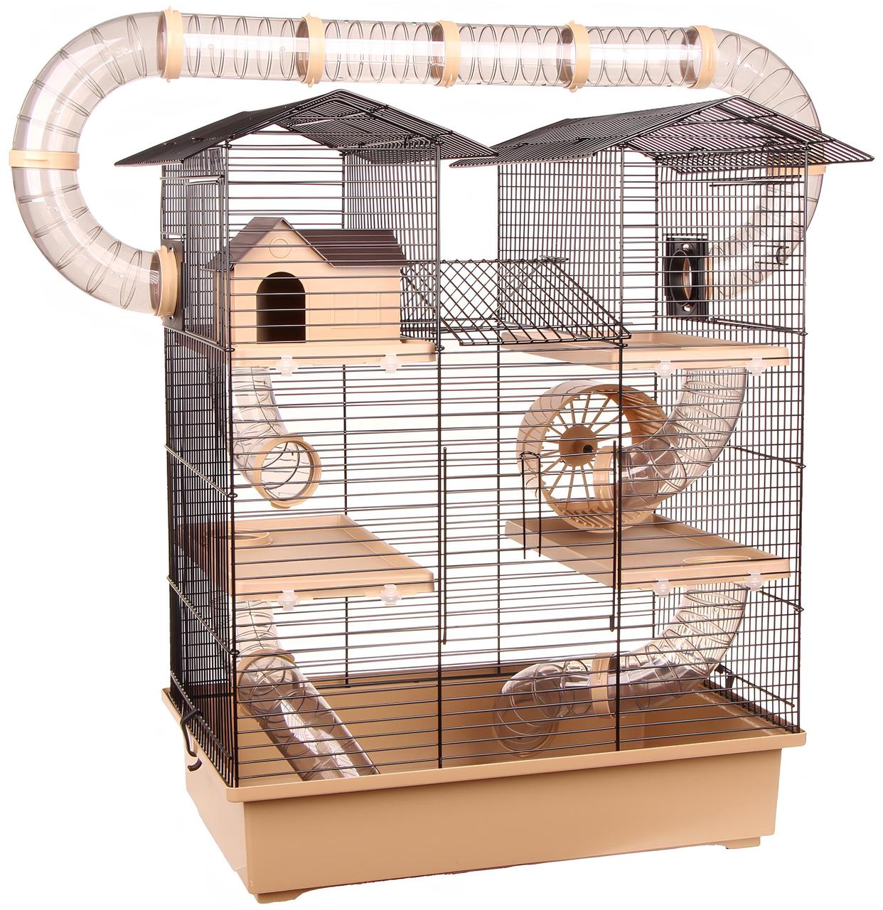 Клітка для хом'яка з тунелями будиночком колесом і поверхами Клітки для хом'яків мишей дрібних гризунів, фото 1
