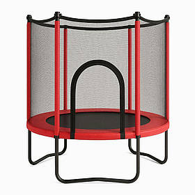 Батут FitToSky 152см Black з сіткою червоний