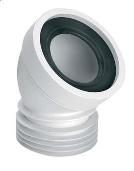 Підключення унітазу L180мм, кут 45 град, вхід 90-110мм вихід 110мм з ущільнить манжетою, Mcalpine WC-CON16