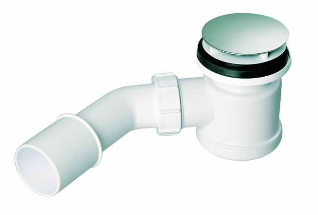 Сифон для душового піддону d50мм, висота 90мм, кришка з нерж хром 70мм, випуск 40/50, Mcalpine HC26-SS