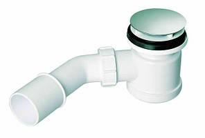 Сифон для душового піддону d50мм, висота 90мм, кришка з нерж хром 70мм, випуск 40/50, Mcalpine HC26-SS