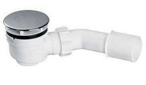 Сифон для душового піддону d50мм низький һ65мм накладка з нерж сталі 88 мм, випуск 40/50, Mcalpine НС252588В