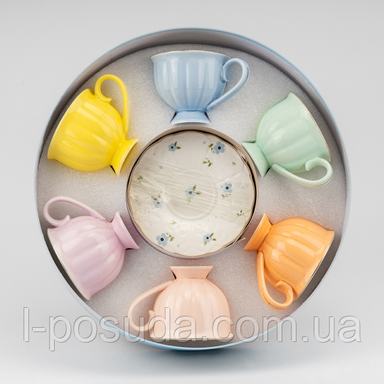 Набір "Акварельна ніжність " на 6 персон, різнокольоровий, 230 мл, фото 1