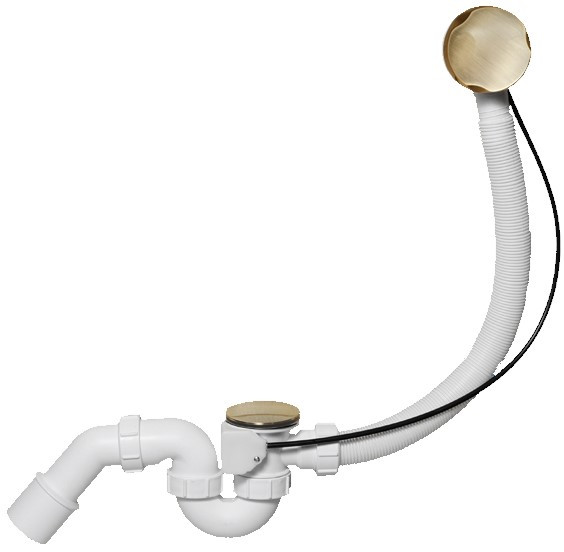 Сифон автомат для ванн McAlpine НС31М-S2-АВ злив/перелив