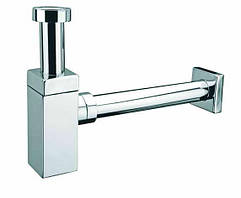 Сифон для умивальника без зливу LUX CA32SQEU-CB LUX CHROM квадратний