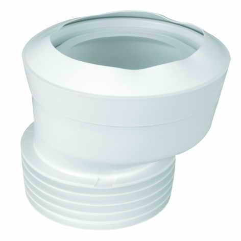 Коліно каналізаційне для унітазу MAC1F-EXS: еластичне/ексцентрик 20 мм (вхід 90-110 мм/вихід 110 мм