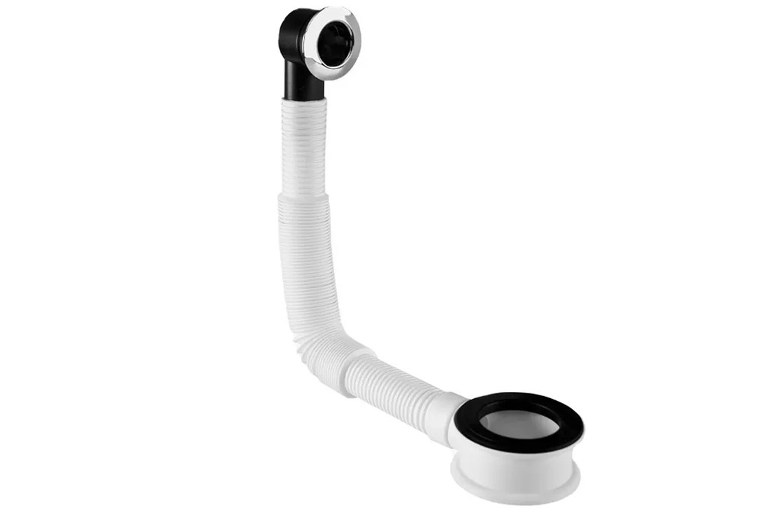 Перелив для умивальника хромований з гофрованою трубкою, злив 73 мм BANJO-2