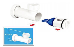 Сифон для умивальника з самозакриваючим клапаном 1 1/4" һ62мм WHB1-32