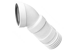 Коліно для унітазу еластичне під кутом 45 з ущільненням L-110 mm WC-CON16F