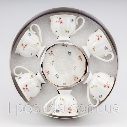 Набір "Квітковий вальс" на 6 персон, білий, 230 мл, фото 1