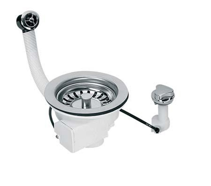 Злив для кухонної мийки-автомат з круглим переливом PUFS113-CP-25 11/2