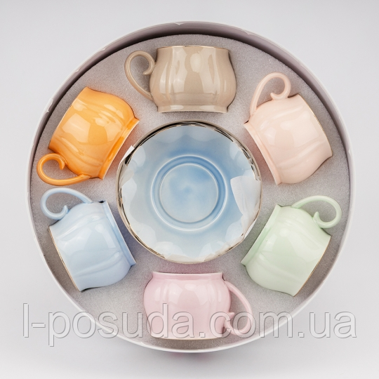 Набір "Пастельний ранок" на 6 персон, різнокольоровий, 220 мл, фото 1