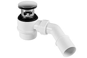 Сифон для ванни/піддона з переливом 50mm "клік-клак" накладка з латуні 70*40/55мм HC26-IOFS-95-CB