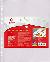 Файли для документів пластикові (А4+, глянсові, 80мкм, 50шт) Optima O35110