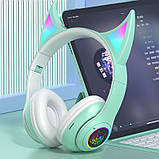 Бездротові навушники STN-25 з вушками і підсвічуванням М'ятний, фото 4