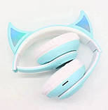 Бездротові навушники STN-25 з вушками і підсвічуванням М'ятний, фото 5