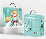 Бездротові навушники STN-25 з вушками і підсвічуванням М'ятний, фото 7