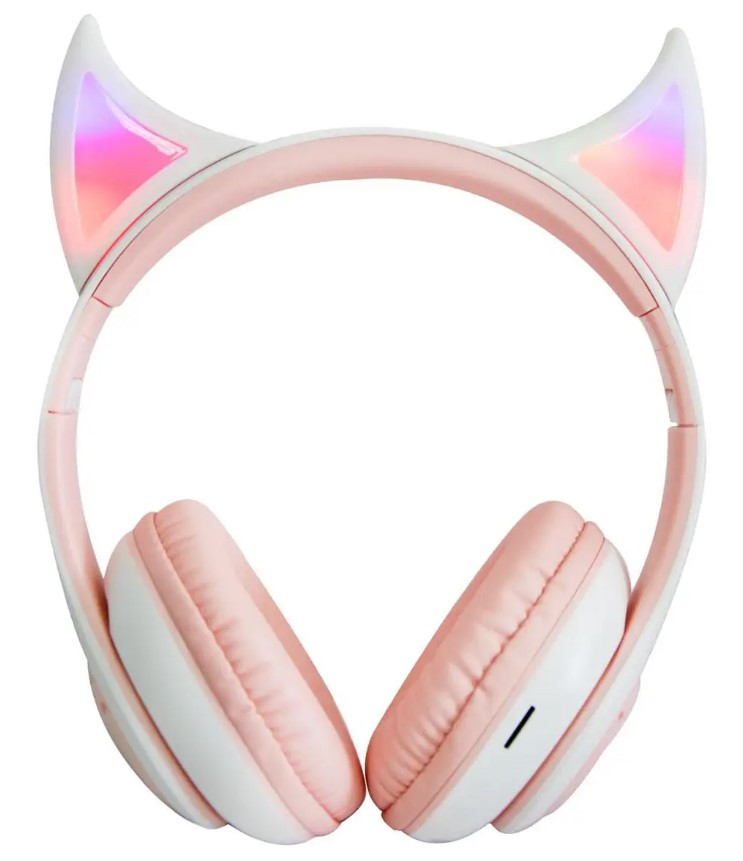 Бездротові навушники STN-25 з вушками і підсвічуванням Рожевий, фото 1