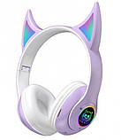 Бездротові навушники STN-25 з вушками і підсвічуванням Фіолетовий, фото 2