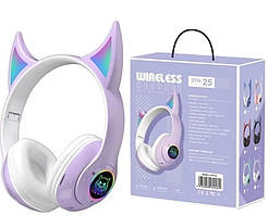 Бездротові навушники STN-25 з вушками і підсвічуванням Фіолетовий