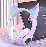 Бездротові навушники STN-25 з вушками і підсвічуванням Фіолетовий, фото 8