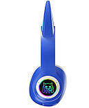 Бездротові навушники STN-25 з вушками і підсвічуванням Синій, фото 4