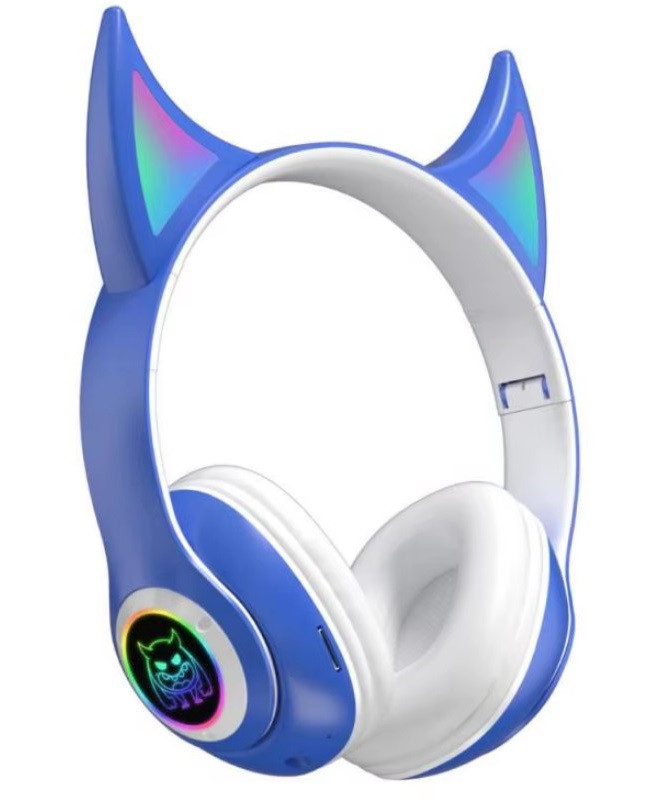 Бездротові навушники STN-25 з вушками і підсвічуванням Синій, фото 1