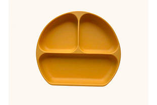 Силіконова дитяча тарілка 3-х секційна Гірчиця (1036)