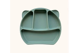 Силіконова дитяча тарілка 4-х секційна "Ведмедик" Шавлія (110)