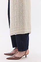 Жіночий в'язаний фартух "Подих" (90 см) бежевий, фото 5