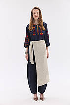 Жіночий в'язаний фартух "Подих" (90 см) бежевий, фото 2