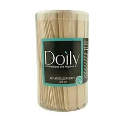 Шпателі для депіляції дерев’яні одноразові Doily в тубусі (120 шт)