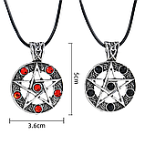 Підвіска кулон Пентаграма амулет надприродний талісман з чорними кристалами, фото 9